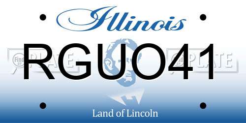 RGUO41 Illinois License Plate