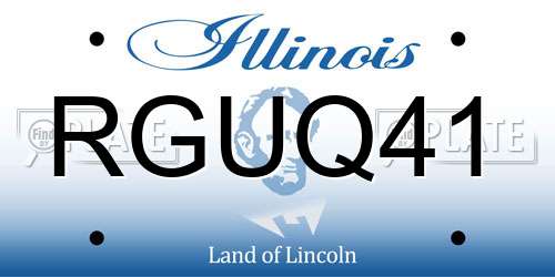 RGUQ41 Illinois License Plate