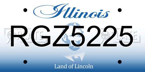 RGZ5225 Illinois License Plate
