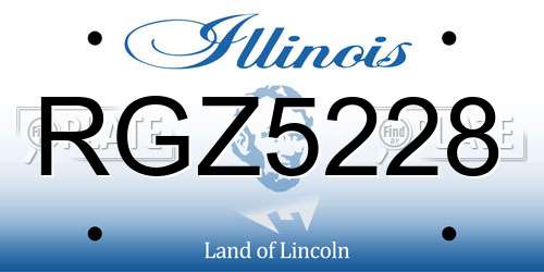 RGZ5228 Illinois License Plate