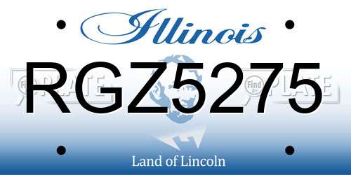 RGZ5275 Illinois License Plate