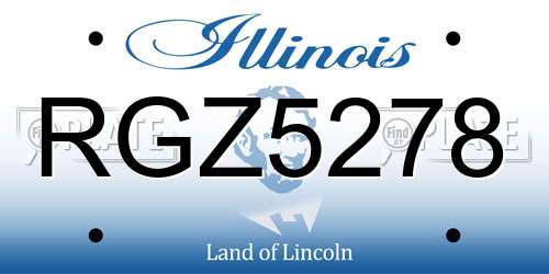 RGZ5278 Illinois License Plate