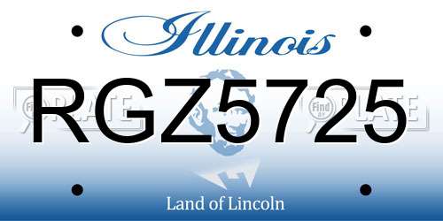 RGZ5725 Illinois License Plate