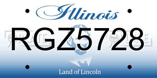 RGZ5728 Illinois License Plate
