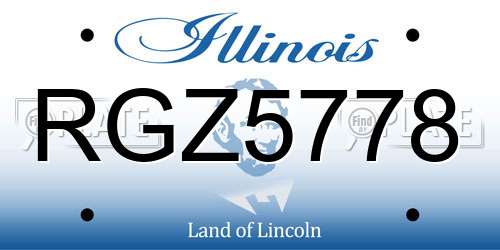 RGZ5778 Illinois License Plate