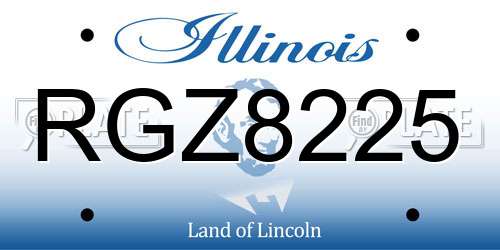 RGZ8225 Illinois License Plate