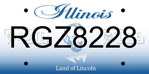 RGZ8228 Illinois License Plate