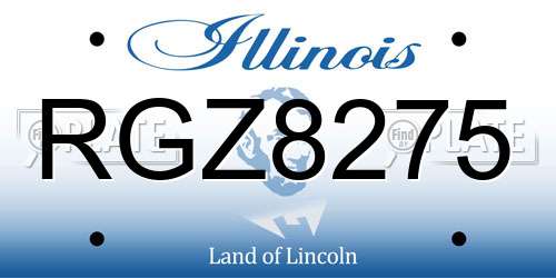 RGZ8275 Illinois License Plate