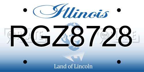 RGZ8728 Illinois License Plate