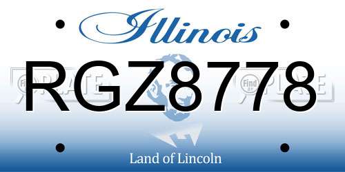 RGZ8778 Illinois License Plate