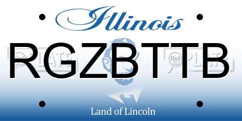 RGZBTTB Illinois License Plate