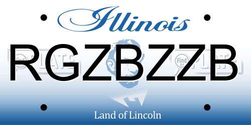 RGZBZZB Illinois License Plate