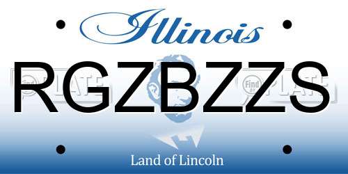 RGZBZZS Illinois License Plate