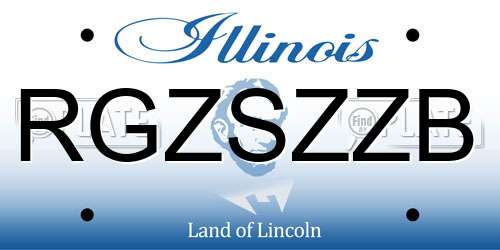 RGZSZZB Illinois License Plate