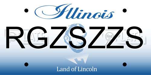 RGZSZZS Illinois License Plate