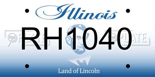 RH1040 Illinois License Plate