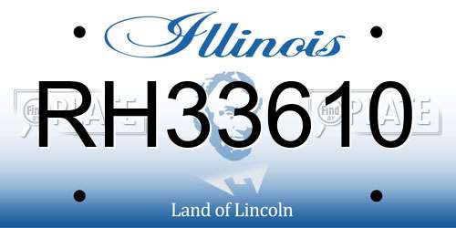 RH33610 Illinois License Plate