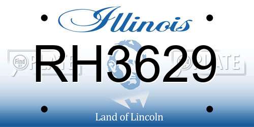 RH3629 Illinois License Plate