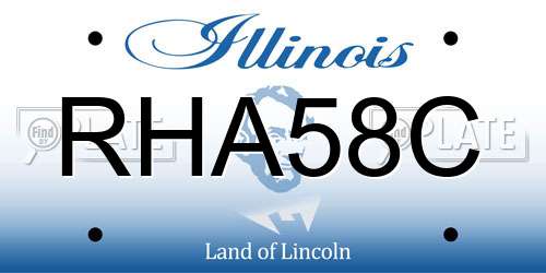RHA58C Illinois License Plate