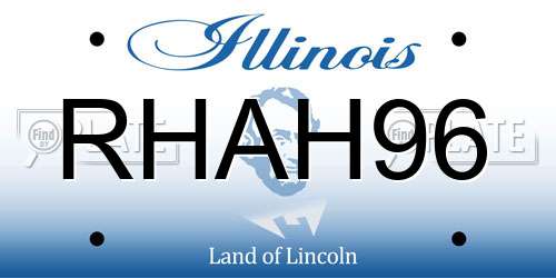RHAH96 Illinois License Plate