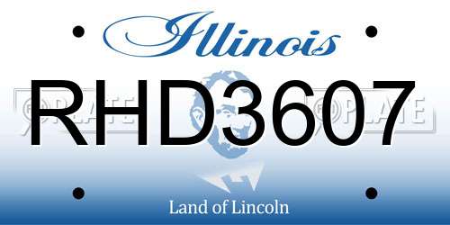 RHD3607 Illinois License Plate