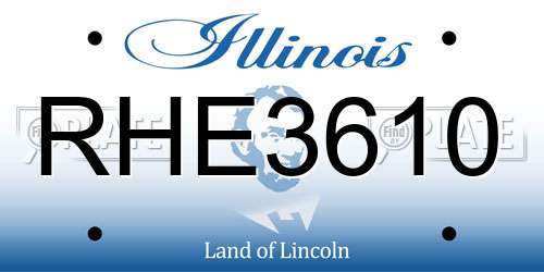 RHE3610 Illinois License Plate