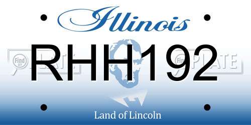 RHH192 Illinois License Plate