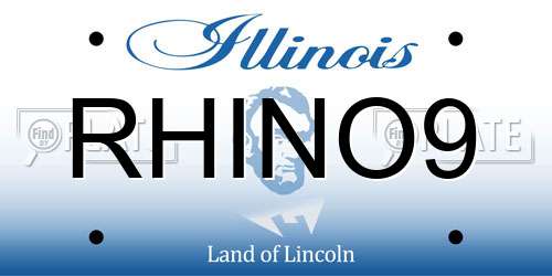 RHINO9 Illinois License Plate
