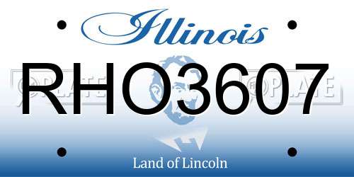 RHO3607 Illinois License Plate
