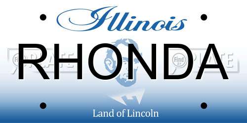 RHONDA Illinois License Plate