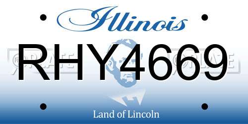 RHY4669 Illinois License Plate