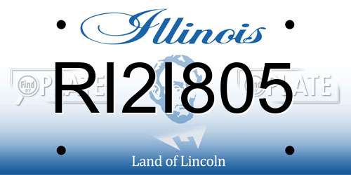 RI2I805 Illinois License Plate