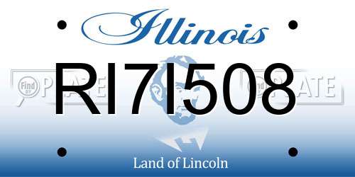 RI7I508 Illinois License Plate