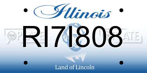 RI7I808 Illinois License Plate