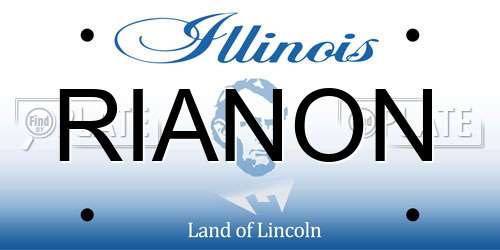RIANON Illinois License Plate