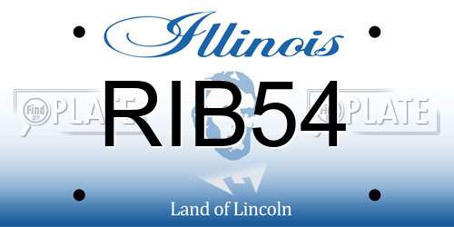 RIB54 Illinois License Plate