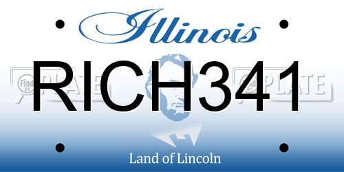 RICH341 Illinois License Plate