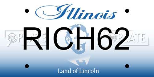 RICH62 Illinois License Plate