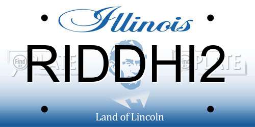 RIDDHI2 Illinois License Plate