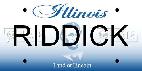 RIDDICK Illinois License Plate
