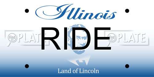 RIDE Illinois License Plate