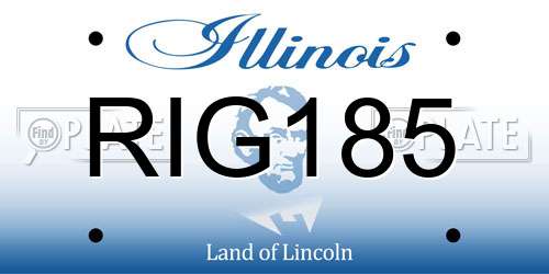 RIG185 Illinois License Plate