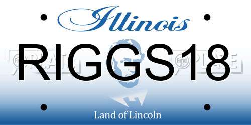 RIGGS18 Illinois License Plate