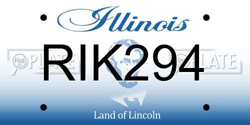 RIK294 Illinois License Plate