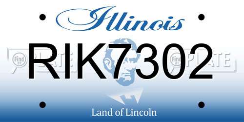 RIK7302 Illinois License Plate