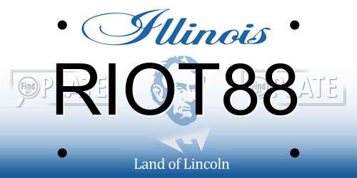 RIOT88 Illinois License Plate
