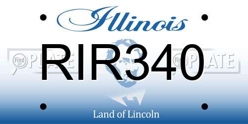 RIR340 Illinois License Plate