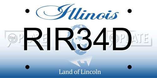RIR34D Illinois License Plate