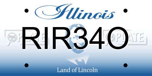RIR34O Illinois License Plate