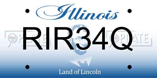 RIR34Q Illinois License Plate